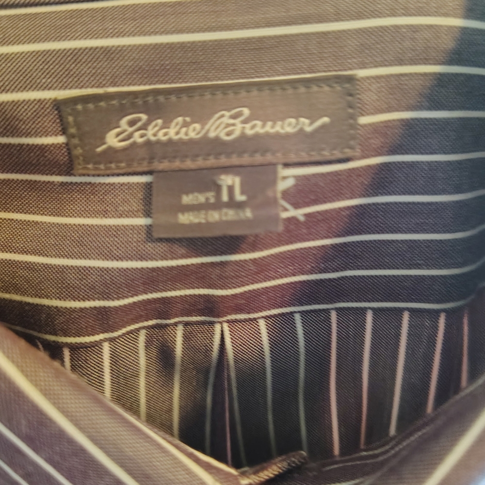 Eddie Bauer Gray Stripes Button Down Shirt - Picture 2 of 2